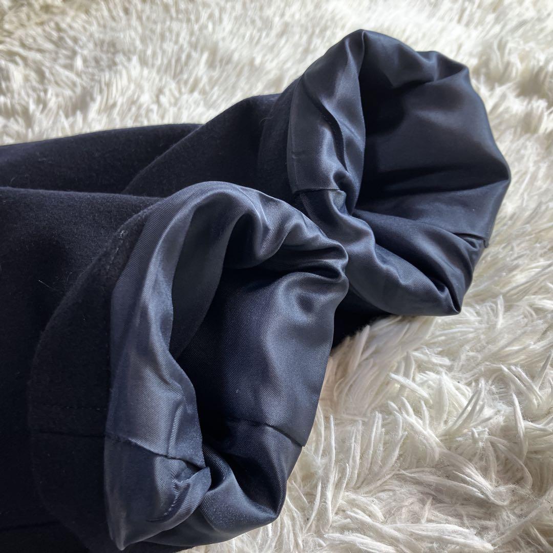 ダニエルクレミュ 良品 日本製 カシミヤ使用 フード脱着 ダッフルコートネイビー