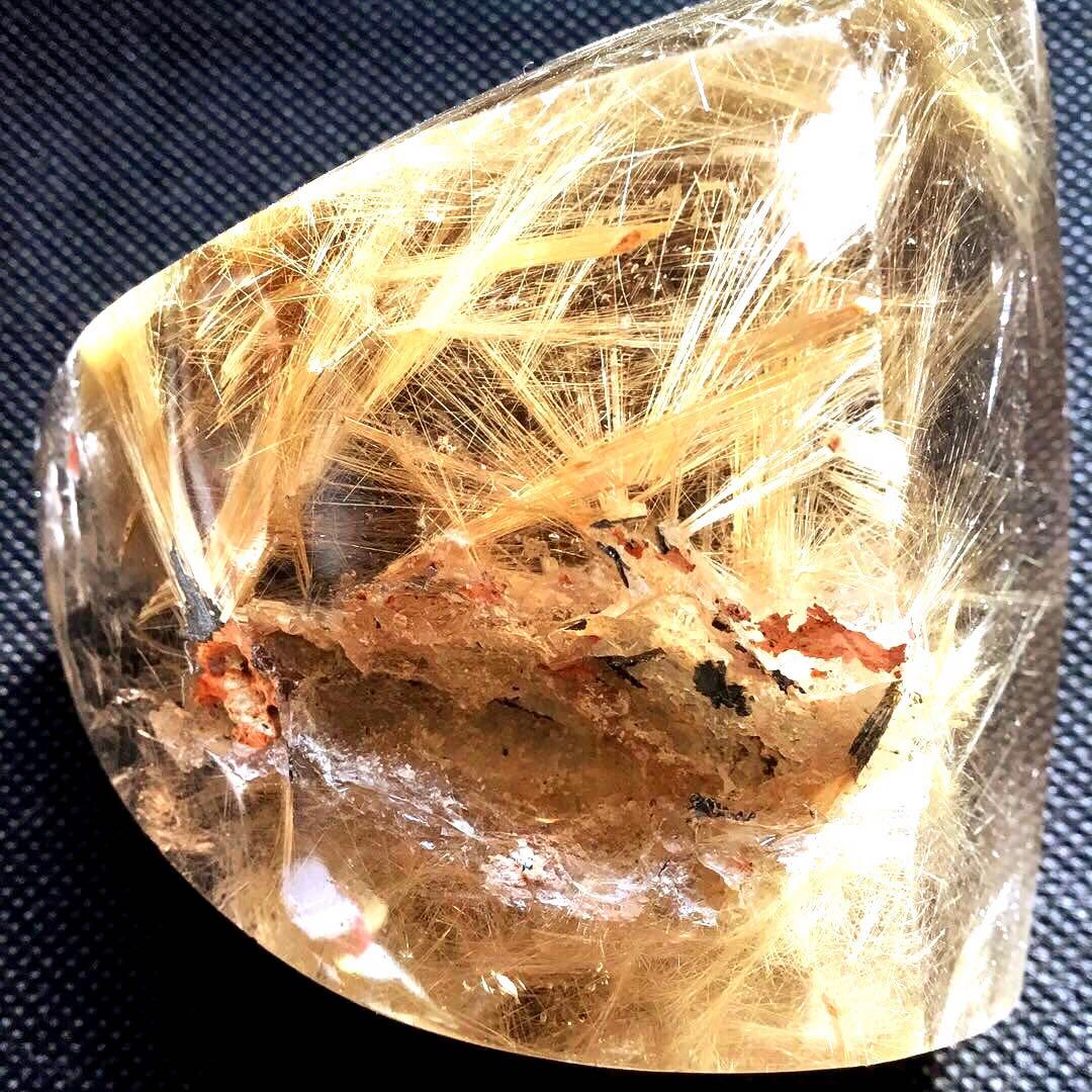 ルチルクォーツ　置物　天然石ゴールドルチルクォーツ　パワーストーン　ブラジル産