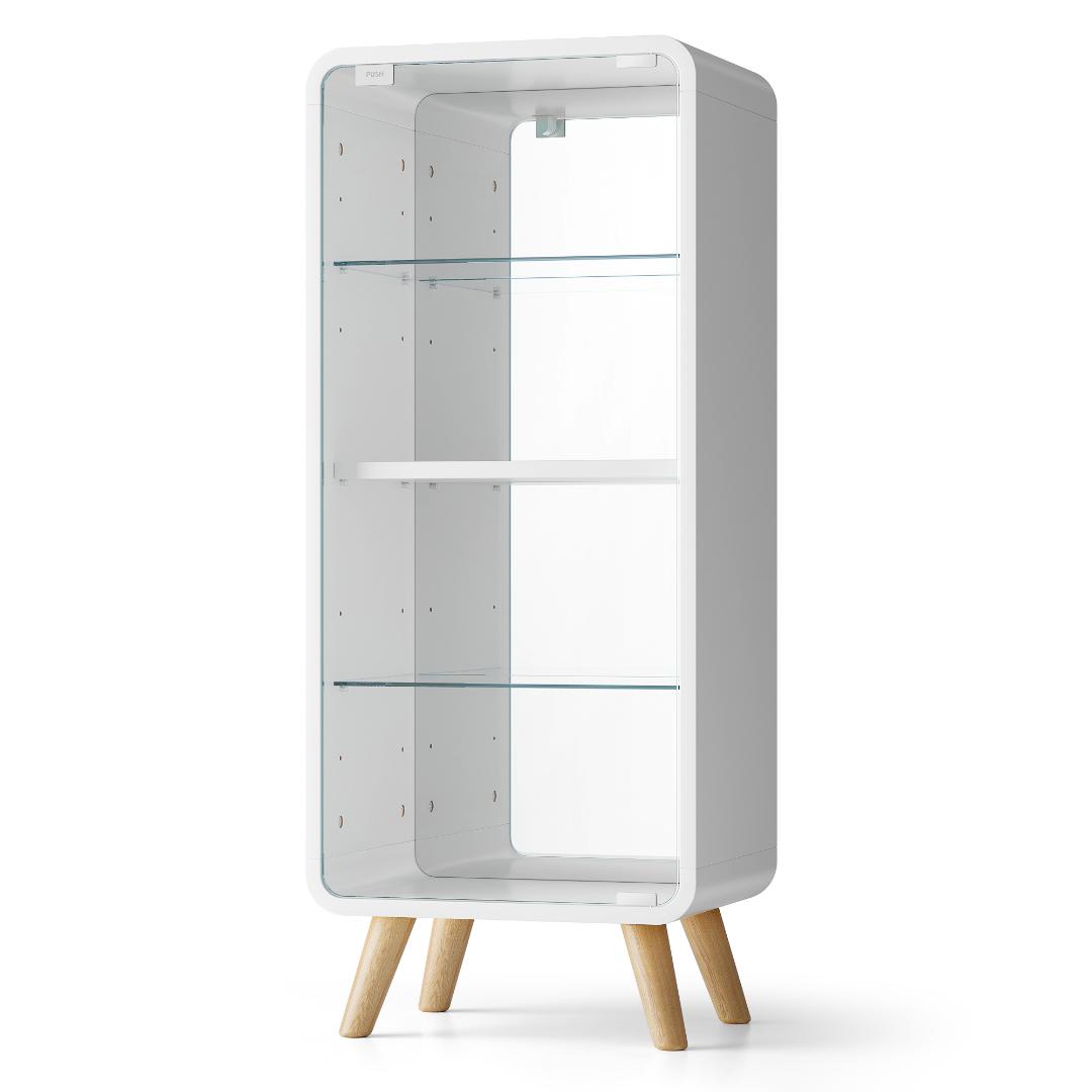 コレクションケース ガラスディスプレイキャビネット フィギュアケース4段ホワイト