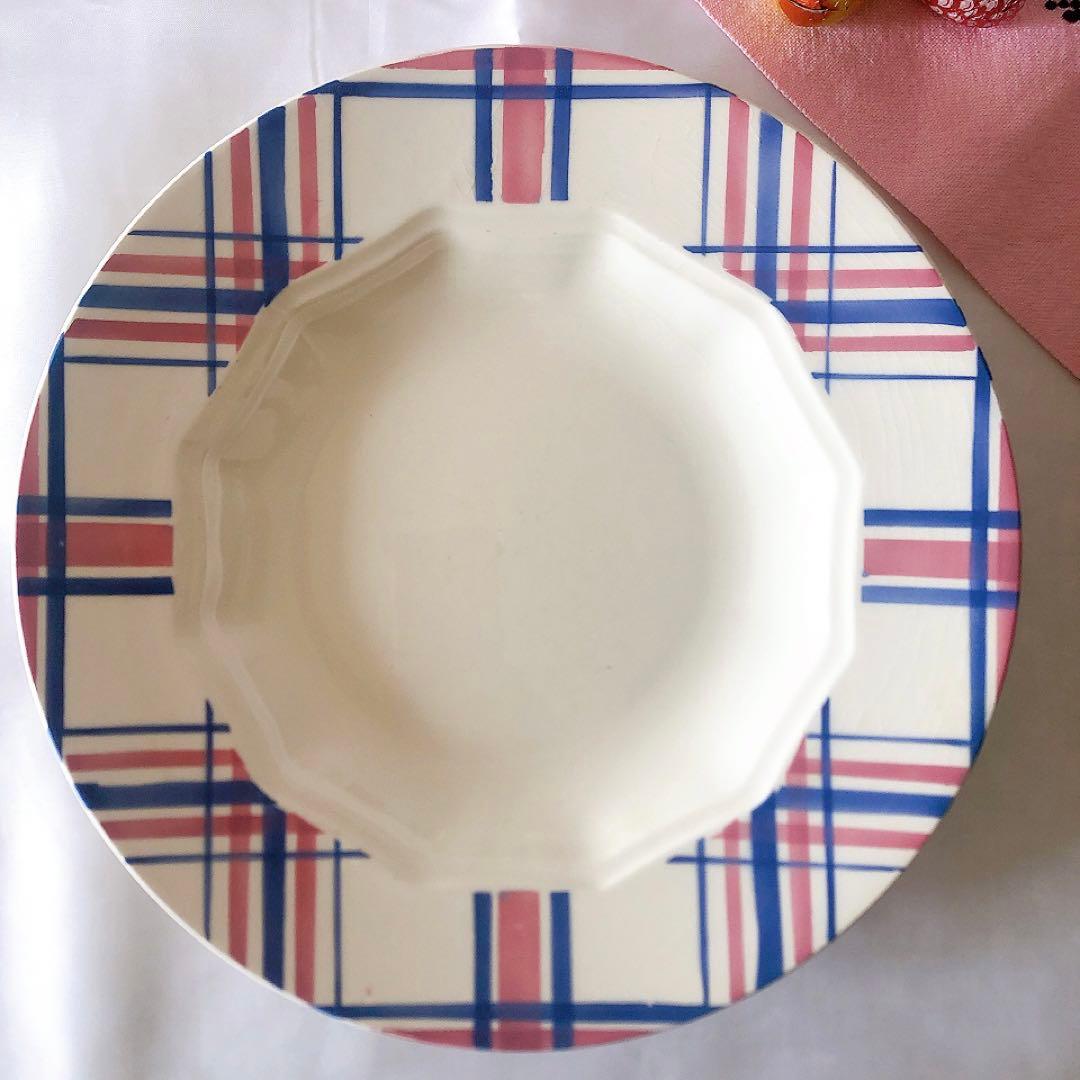 クレイユエモントロー HBCM スーププレート　B フランスアンティーク食器