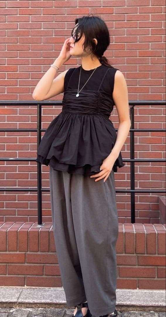 Curensology レイヤードキャミソール　黒