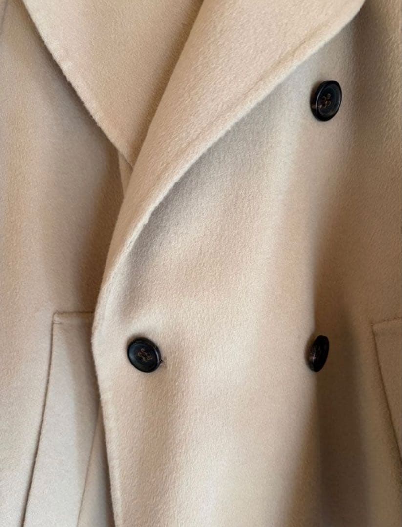 IENAイエナスーパー160ダブルフェイスショートコート36ベージュiena