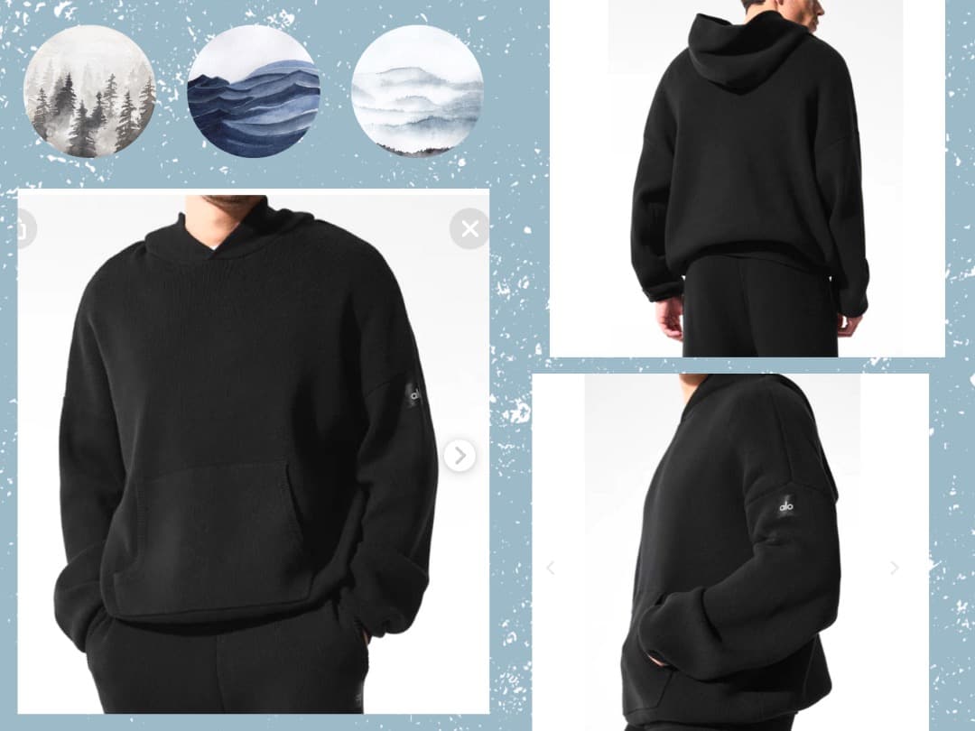 ゆゆ未使用　Alo Yoga スカラー フード付きセーター　黒　xs