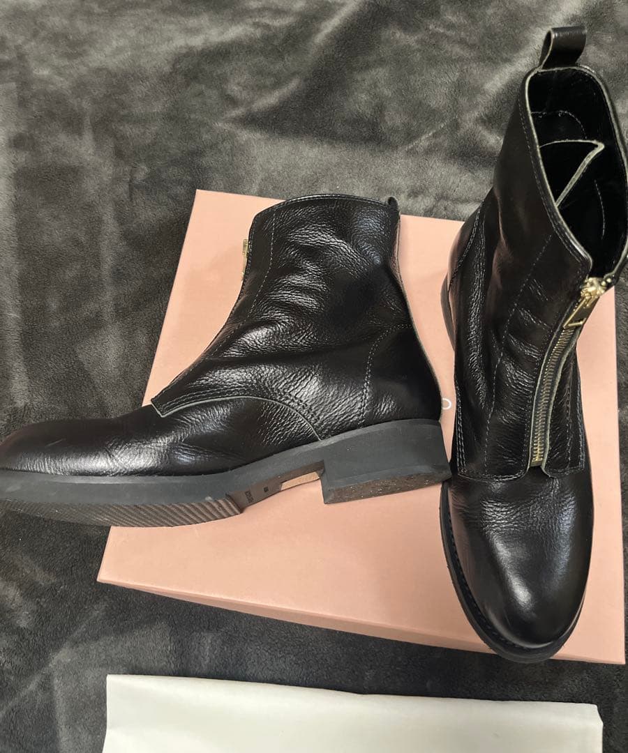 ファビオルスコーニFABIO RUSCONIジップサイドゴアショートブーツレザー