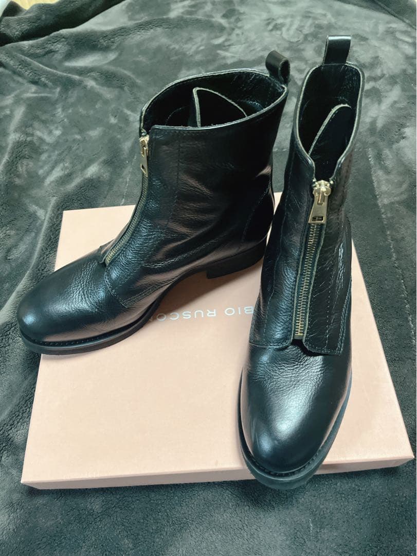 ファビオルスコーニFABIO RUSCONIジップサイドゴアショートブーツレザー