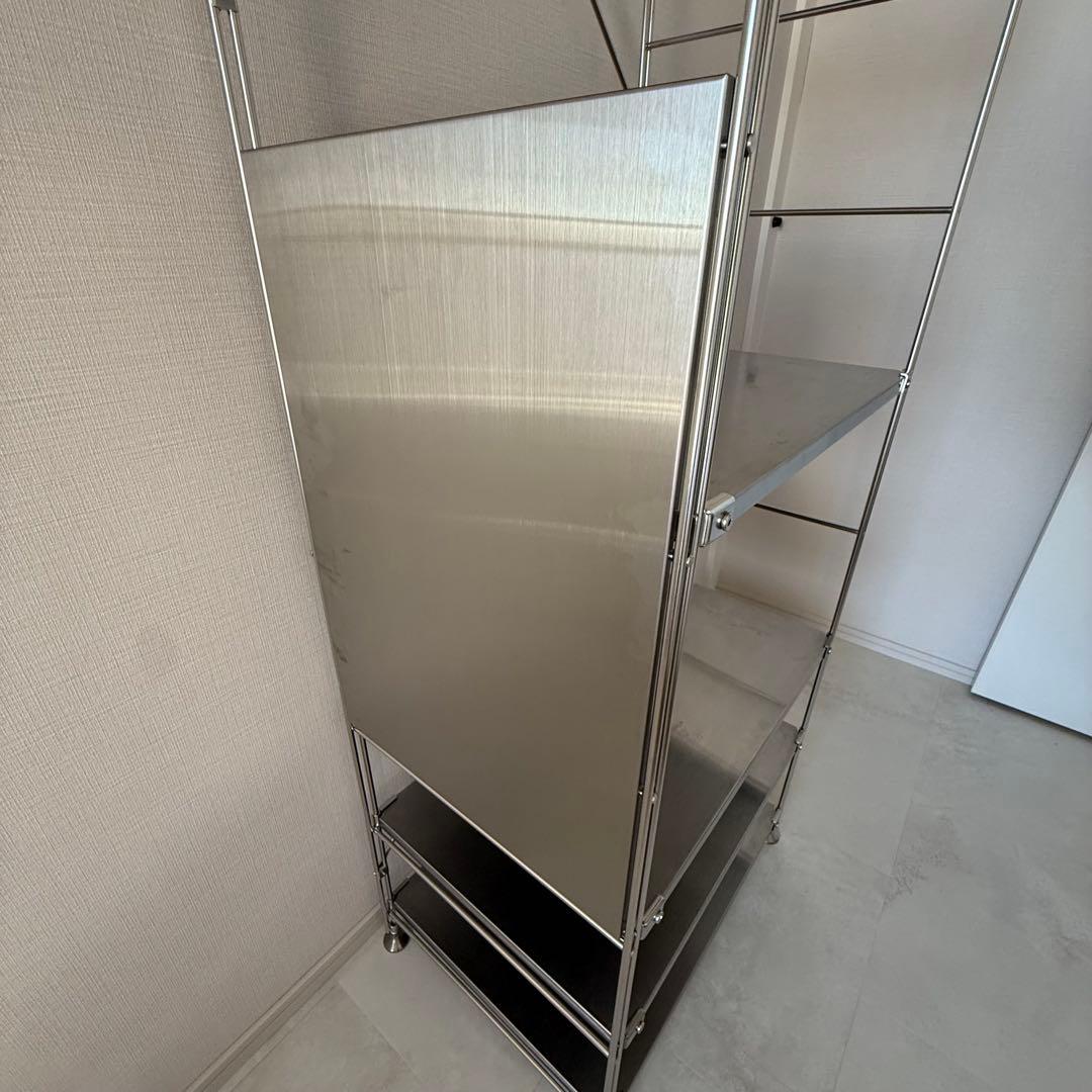 【引取】無印良品ステンレスユニットシェルフステンレス棚セット大+サイドパネル+棚