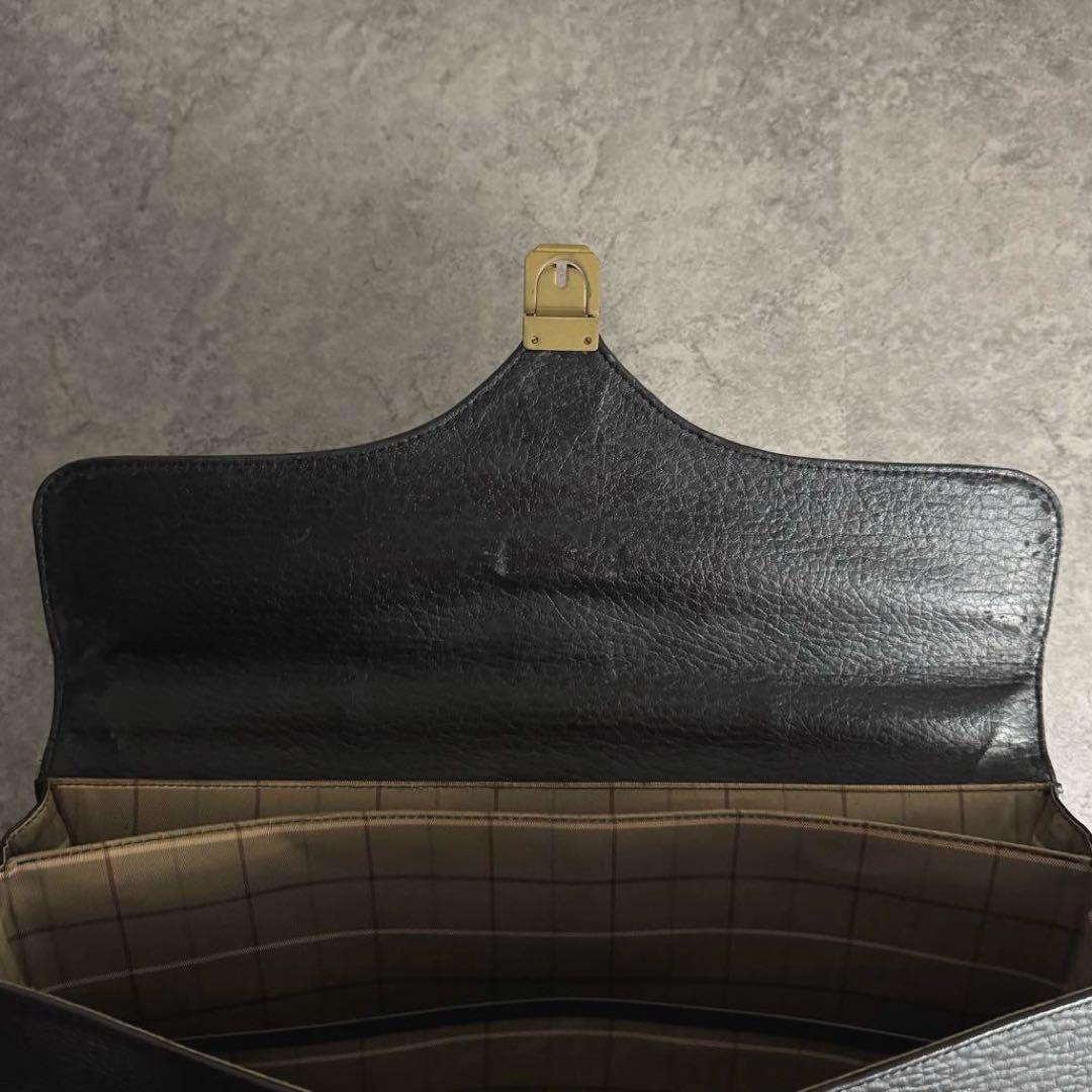 【美品】Burberry's ダレスバッグ　レザー　ビジネス　裏ノバチェック　黒