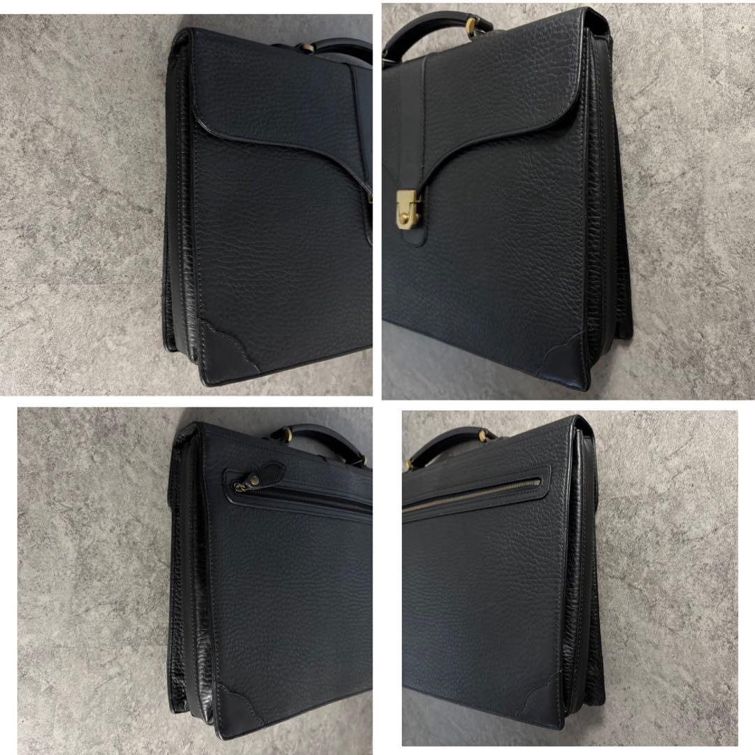 【美品】Burberry's ダレスバッグ　レザー　ビジネス　裏ノバチェック　黒