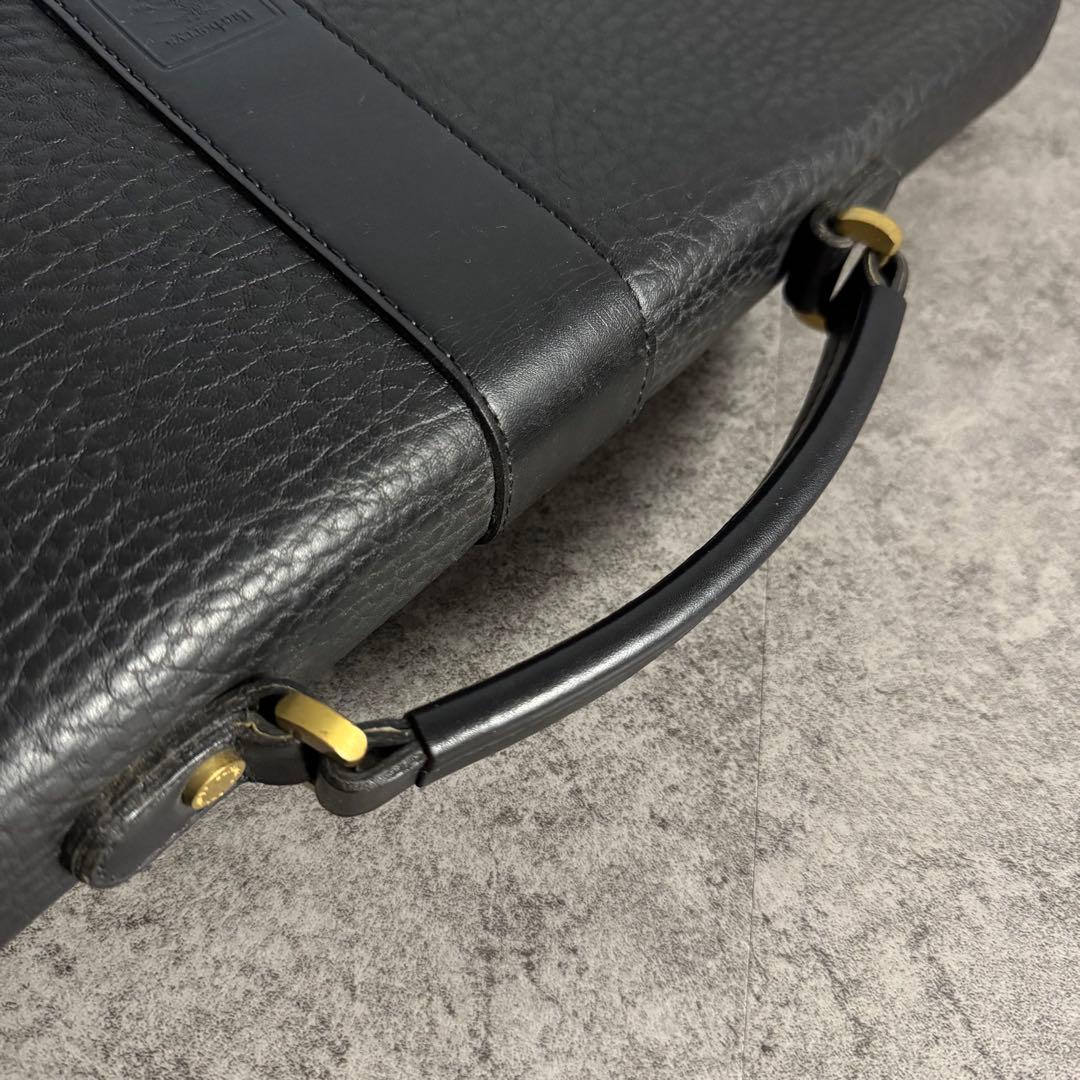 【美品】Burberry's ダレスバッグ　レザー　ビジネス　裏ノバチェック　黒