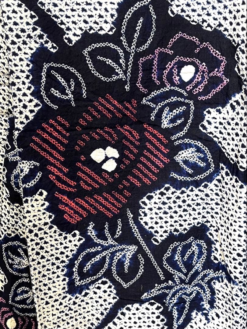 有松鳴海絞り　浴衣　薔薇　（207）