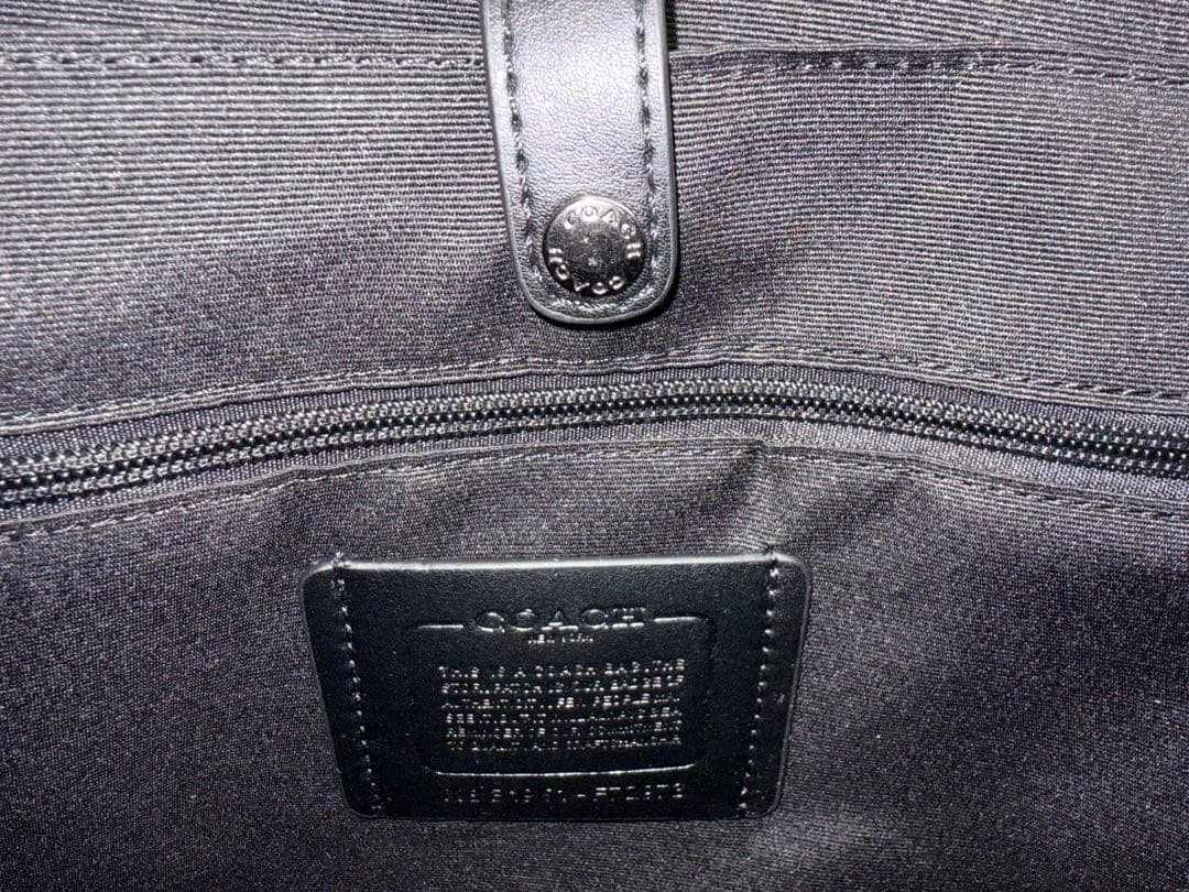 コーチ ビジネスバッグ 2way ブラック レザー シグネチャー柄