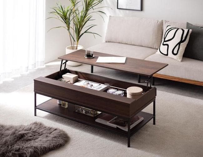 昇降式テーブル幅110cm ローテーブル 大理石柄 石目調 木目調（1005）