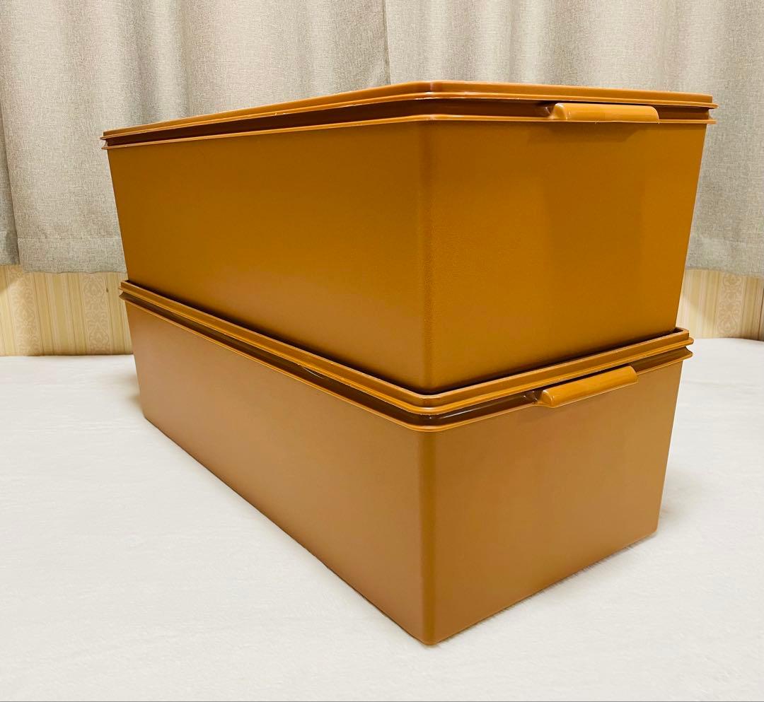 2個セット/送料込み/タッパーウェア/ディープ/ロング/スーパーケース/セピア