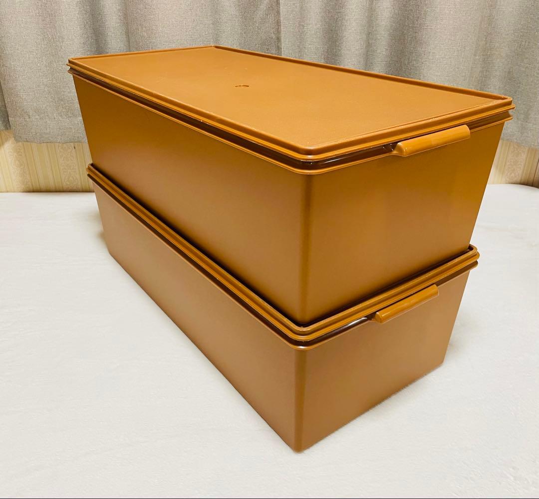 2個セット/送料込み/タッパーウェア/ディープ/ロング/スーパーケース/セピア