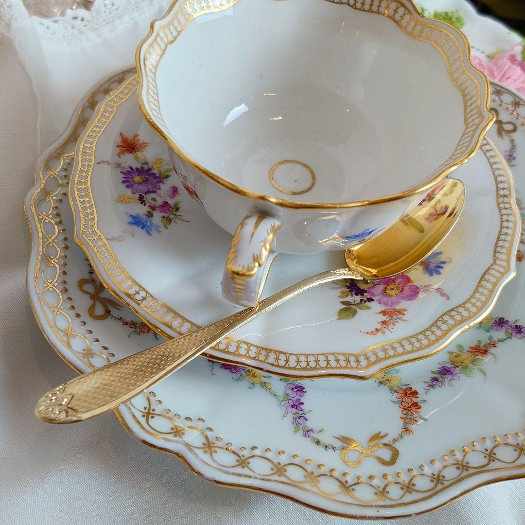 スプーン 2本セット　フランス　純銀製　シルバー800 純金鍍金