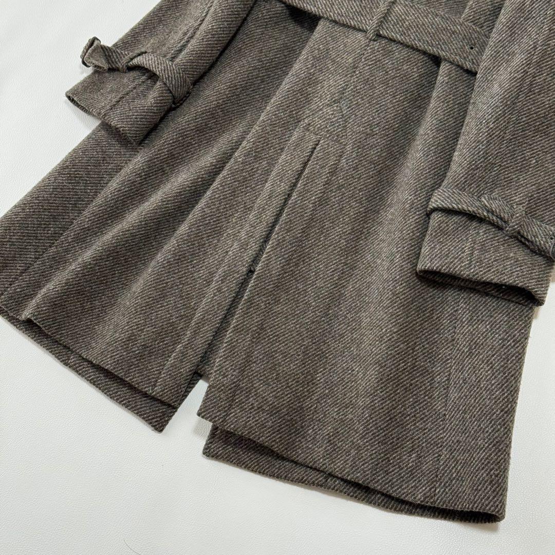 極美品✨ マーガレットハウエル　ヘリンボーン　上質ウールコート　ミドル丈　ベルト