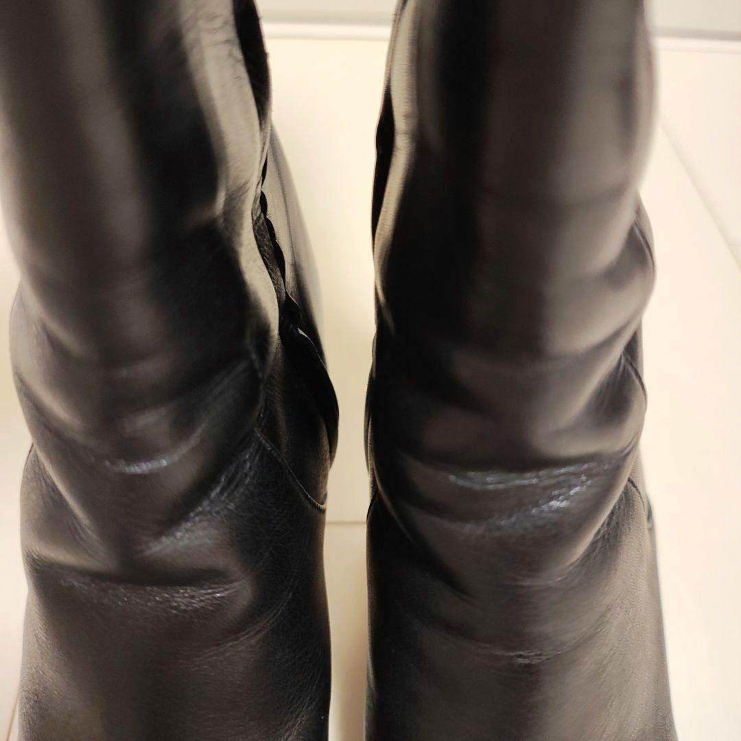 【人気商品】コールハーン　レザー　ポインテッド　ピンヒール　ロングブーツ 黒