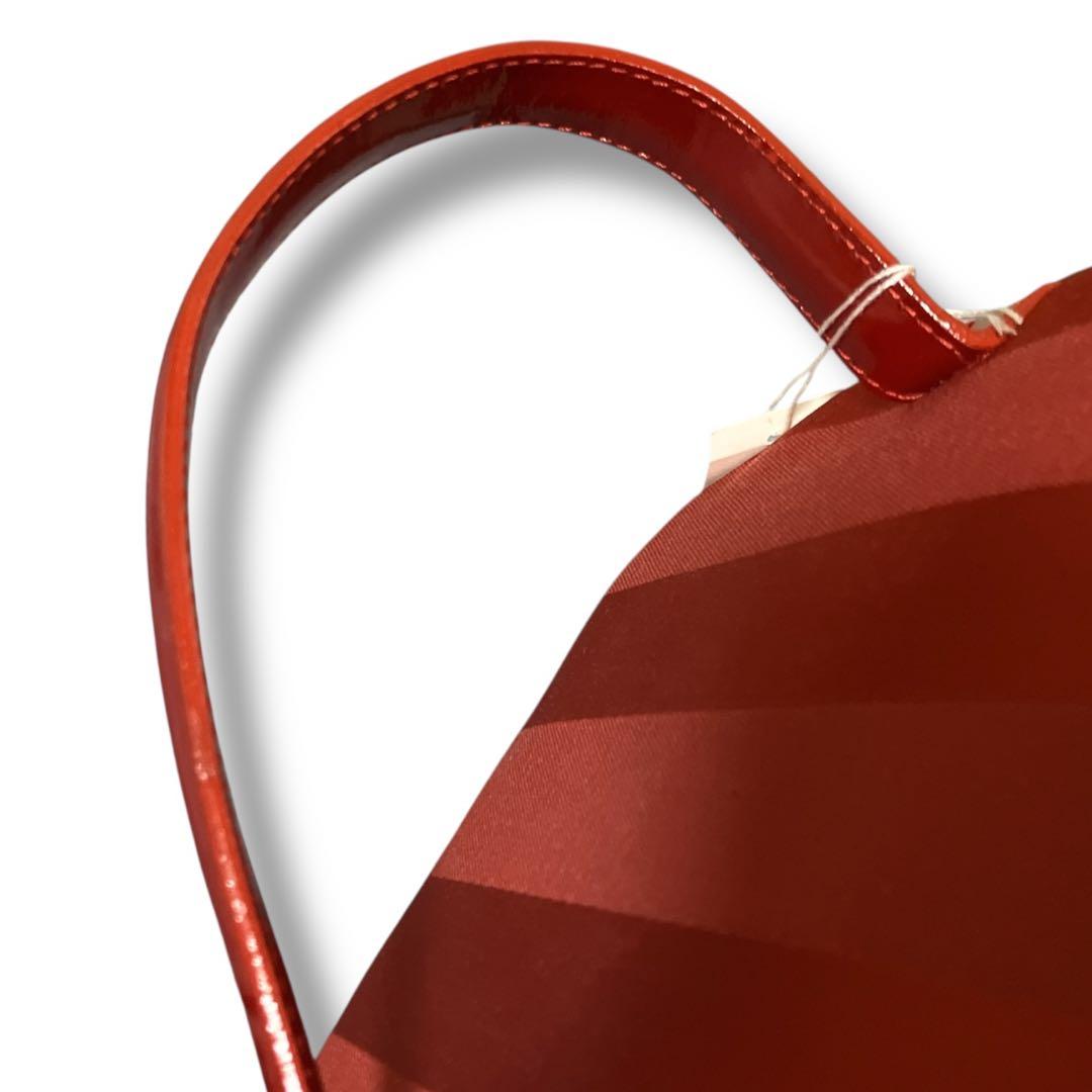 クレージュ 未使用品 フランス製 ビッグロゴ ストライプ バニティバッグ レッド