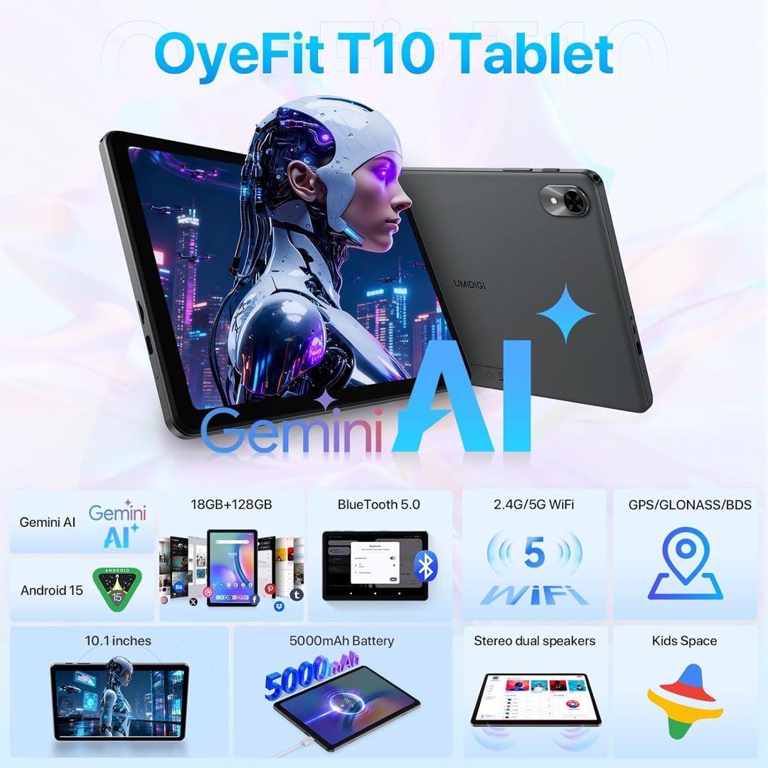【Android 15】タブレット 10インチ 18GB+128GB+2TB拡張