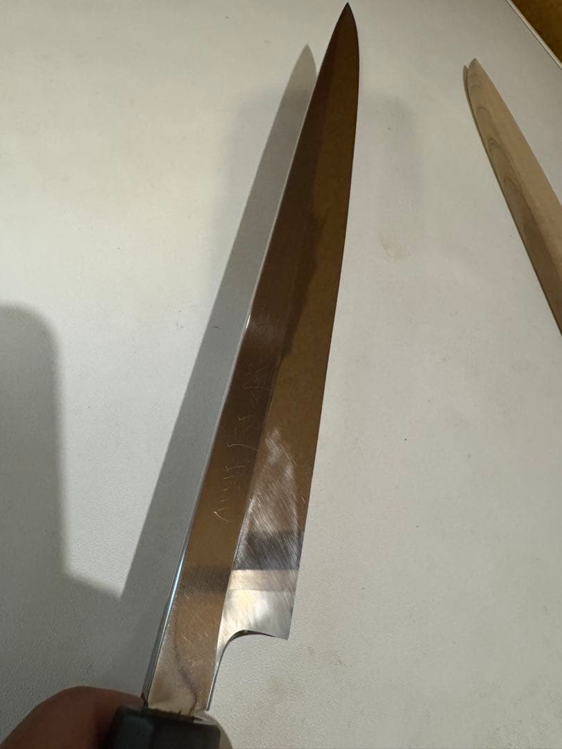 柳刃包丁 約30cm 木製ハンドル 鞘付き