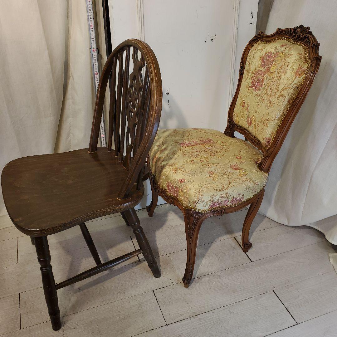ウィンザーチェアとビクトリアン椅子のセット　アンティーク
