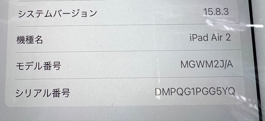 【美品】ipad air2 128gb 本体 第2世代