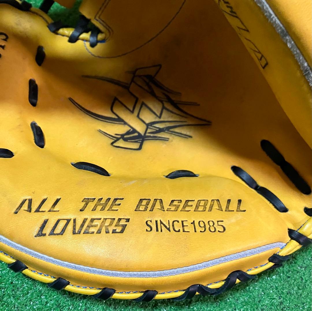 軟式野球 左投 キャッチャーミット ハタケヤマ 捕手 大人 黄色 イエロー
