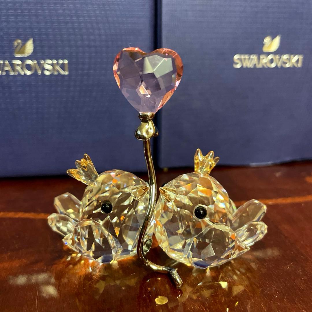 スワロフスキー　ラブバード置物