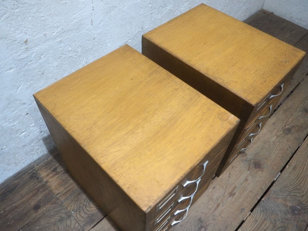 1399　2台セット　ビンテージ　小引き出し　収納棚　書類ケース　レトロ　古家具