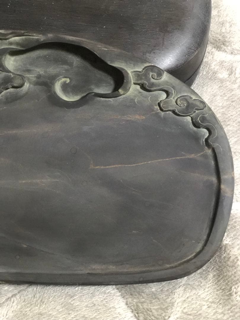 硯　すずり 端溪硯 雲龍文 老坑水岩 大西洞 金綫 文房四寶 書道用品 端渓硯