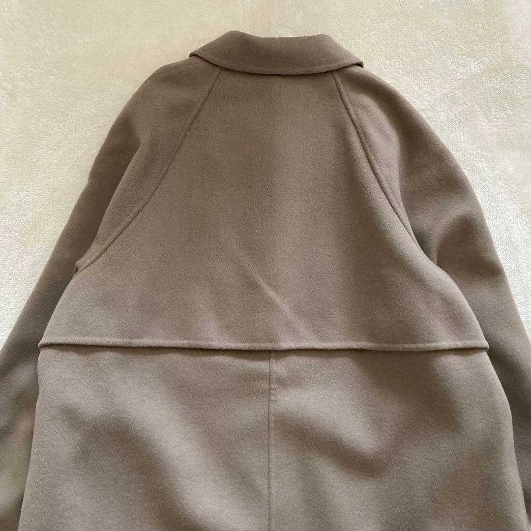 【美品】INDIVI 36 ハミルトンラムズウール ステンカラーリバーコート