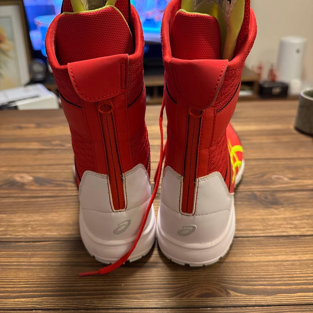 アシックス 赤 ハイカット安全靴