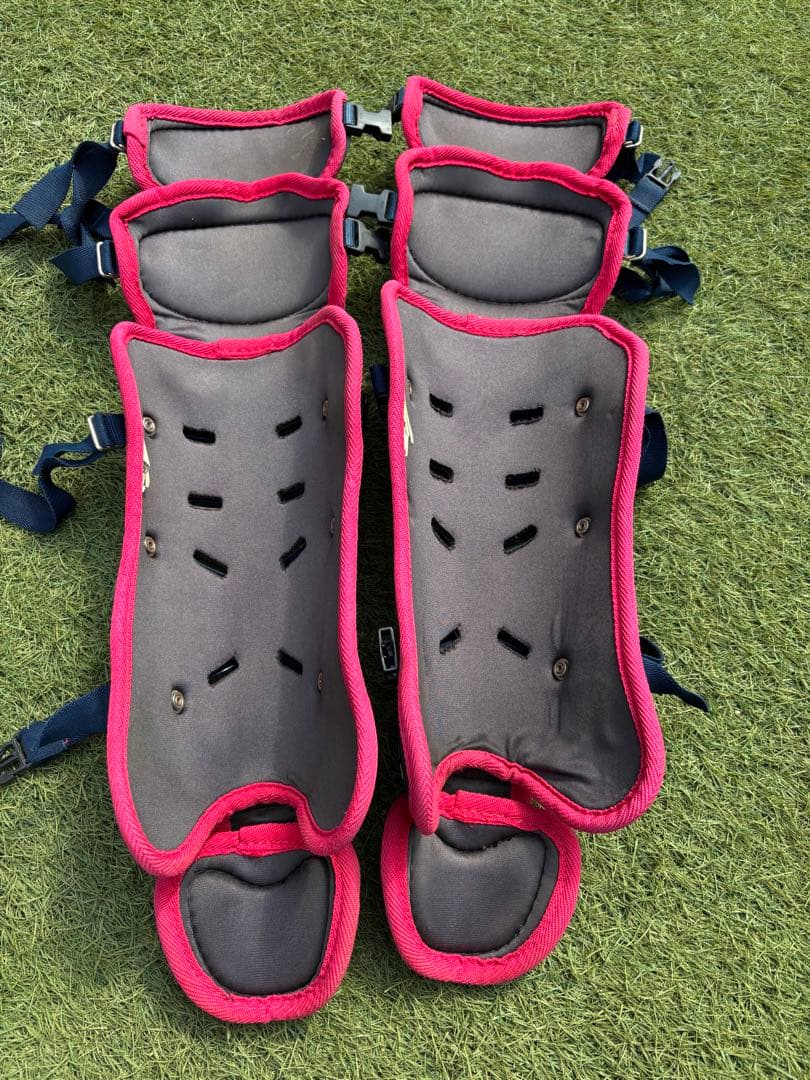 ZETT 軟式キャッチャー用プロテクター 赤青　3点セット