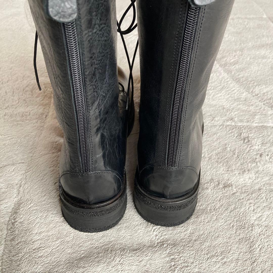 未使用品　HISTRY541 レザーレースアップブーツ　 イタリア製　ブラック