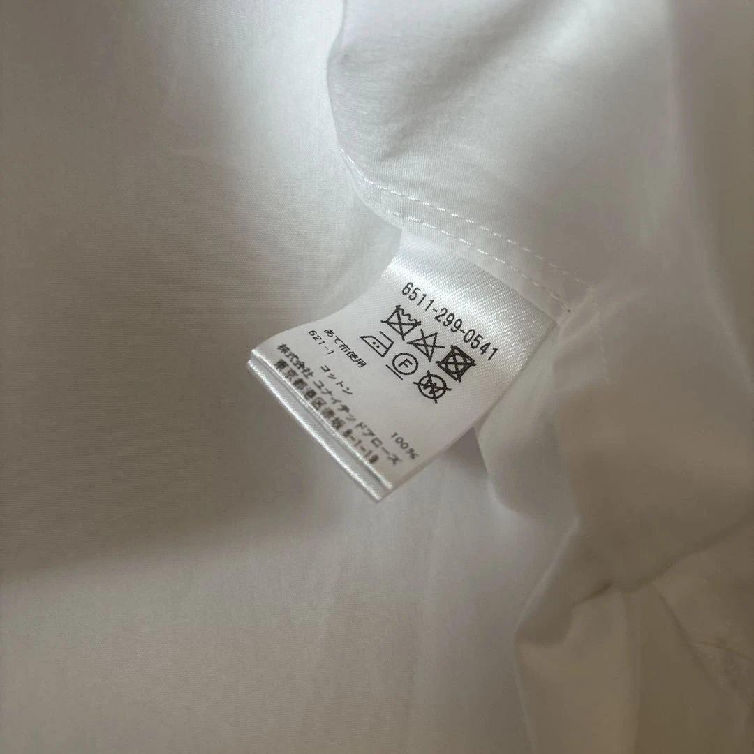 【美品】ドゥロワー コットン ギャザーワイドフレアブラウス シャツ ホワイト