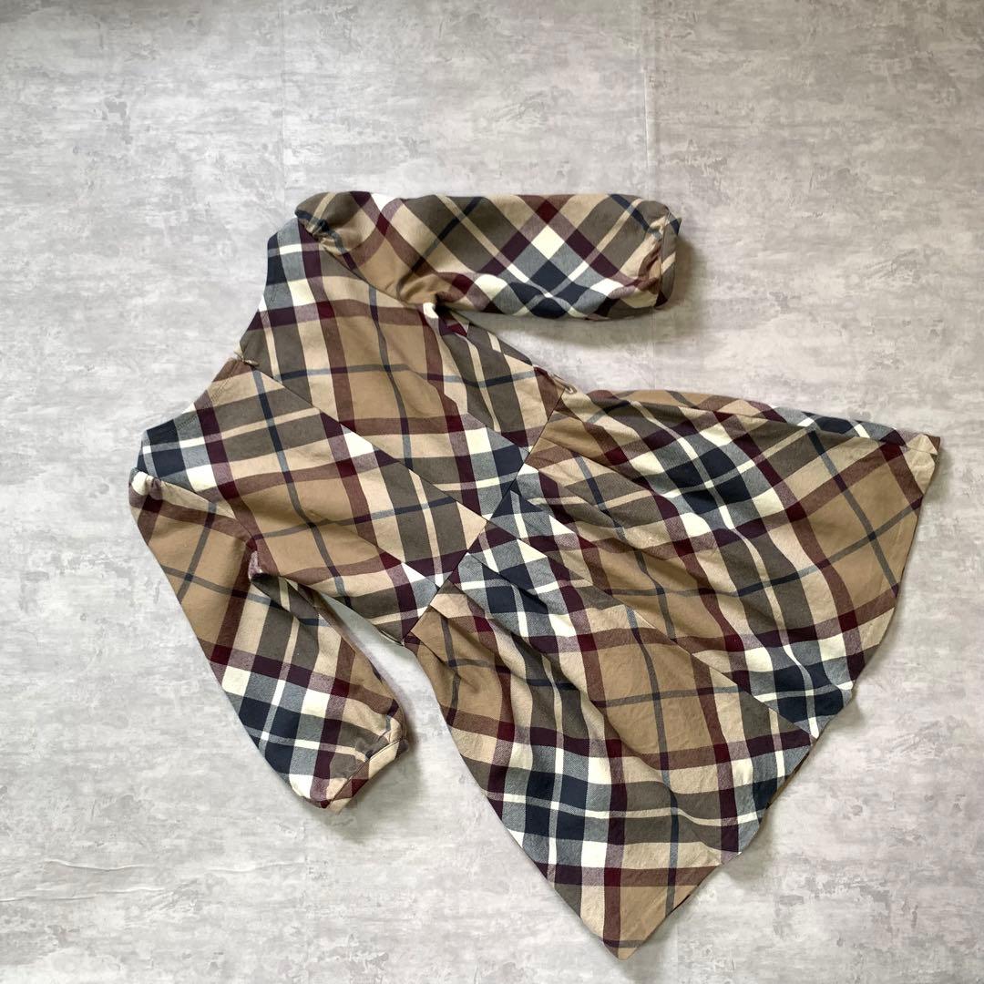 チェック柄長袖ワンピース