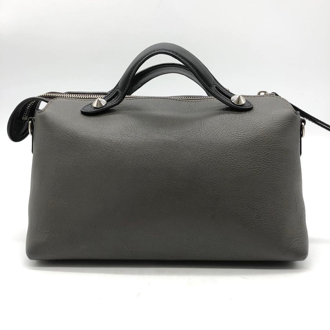 フェンディ ショルダーバッグ 2way バイザウェイ ミディアム レザー グレー