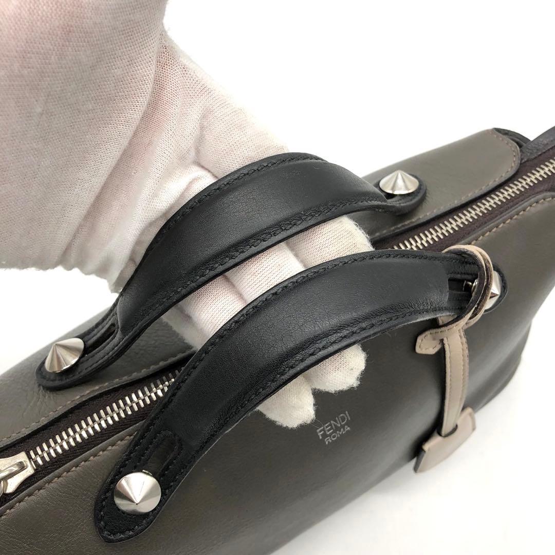 フェンディ ショルダーバッグ 2way バイザウェイ ミディアム レザー グレー