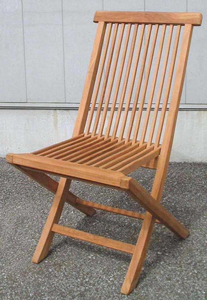 チーク材 ３点セット折り畳みガーデンテーブルｘ１＋ガーデンチェアｘ２ 無塗装