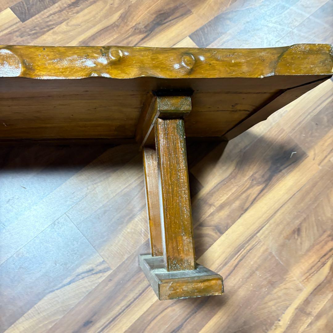 ベンチ　　ローテーブル自作　欅？　古材