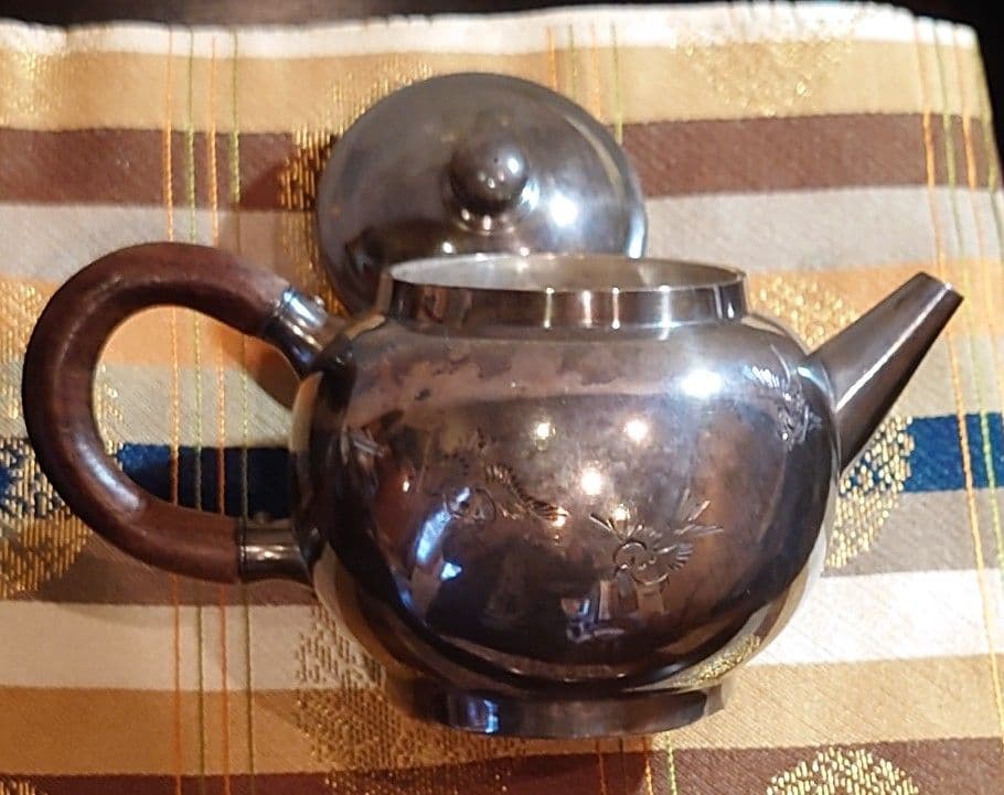 【煎茶道具】銀製　急須　中川浄益作