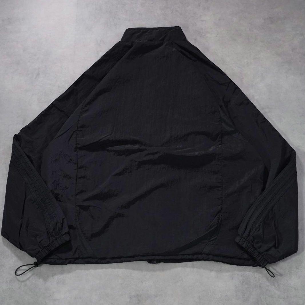 アディダス ナイロンジャケット 古着 ロゴ 刺繍 ライン 3XL 黒 17633
