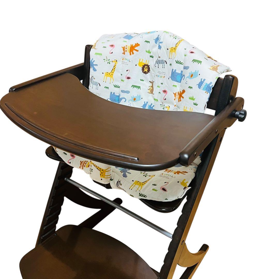 大和屋 すくすくチェアイーエヌテーブル&ガード付　カバー付属　ダークブラウン