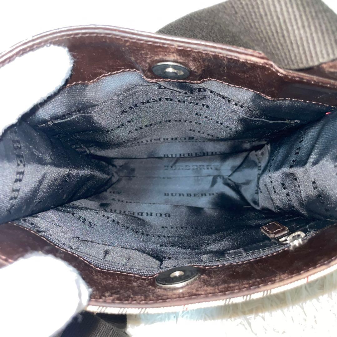 【良品】Burberry バーバリー　ショルダーバッグ　ノバチェック　キャンバス