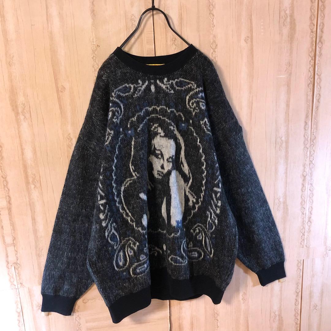 ヒステリックグラマー ニット セーター ビックヒスガールズロゴ　両面ロゴ入り