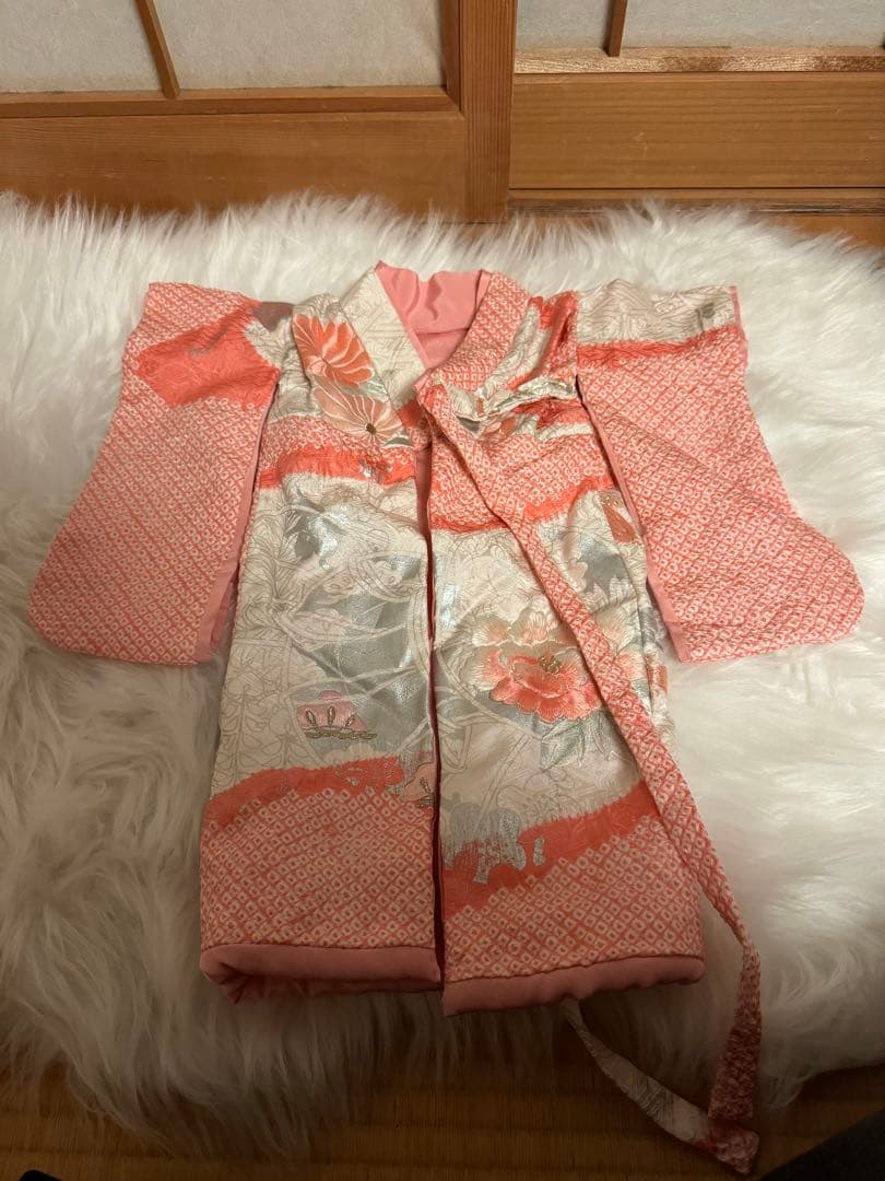 友里亜 犬 着物 SS小型犬用 和風着物 ピンク系 花柄刺繍