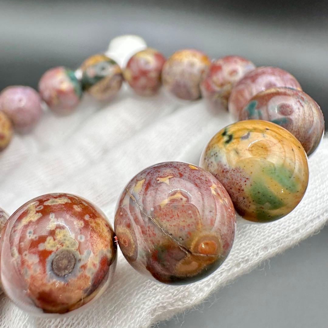 自然が創った芸術！！　オーシャンジャスパー　ブレスレット　③ピンク系