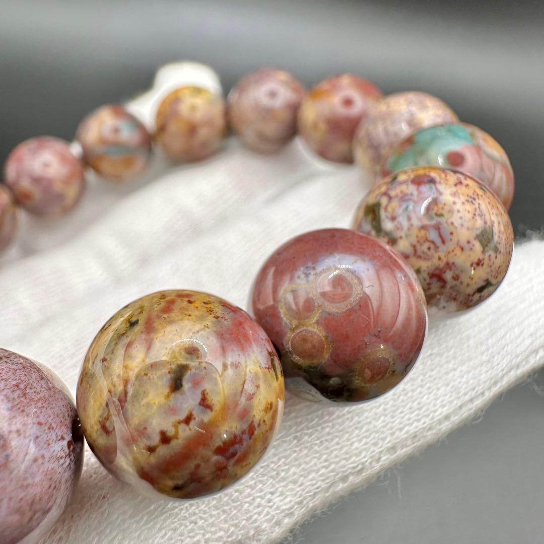 自然が創った芸術！！　オーシャンジャスパー　ブレスレット　③ピンク系