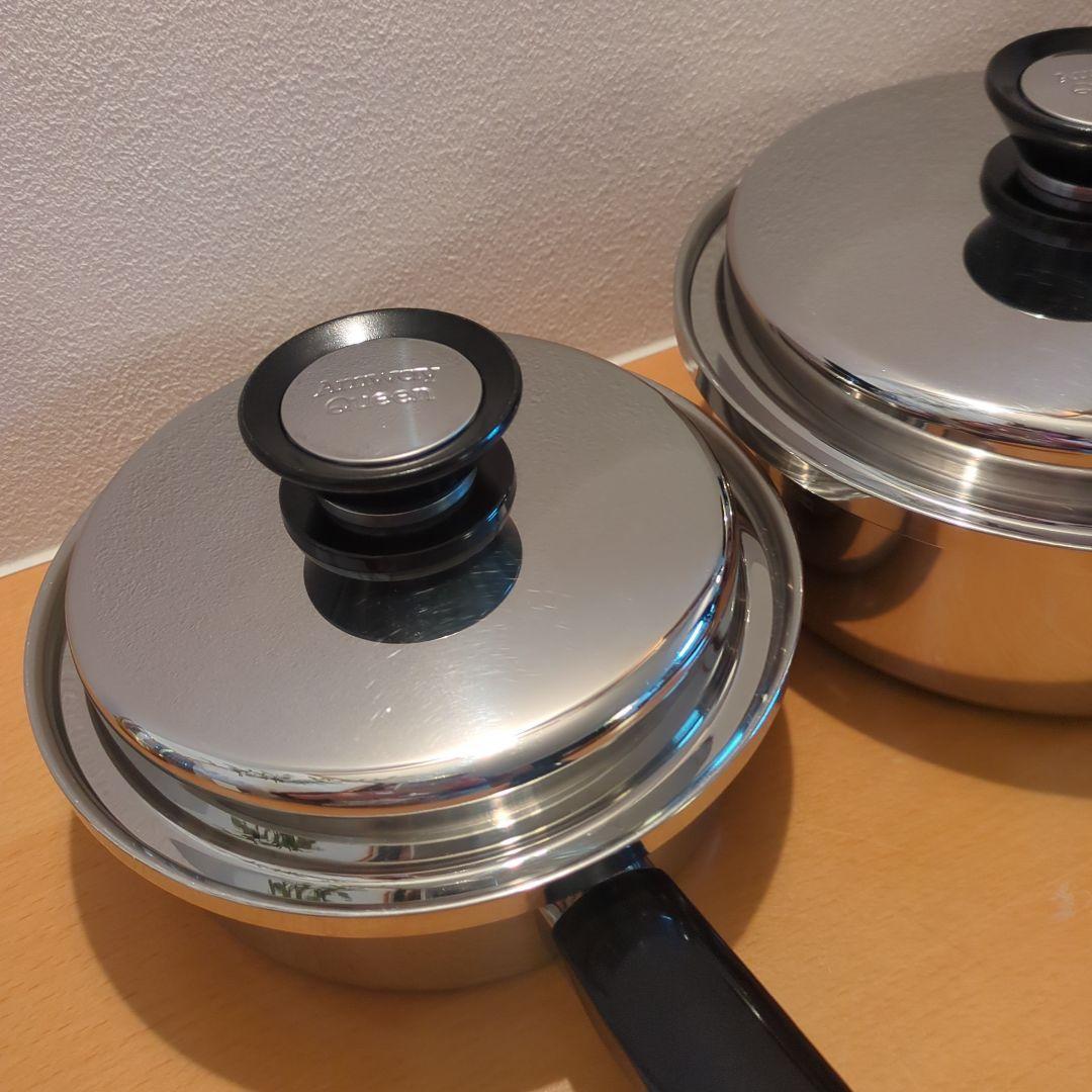 【みおんま】アムウェイ大中小ソースパン　ステンレス片手鍋3個セット