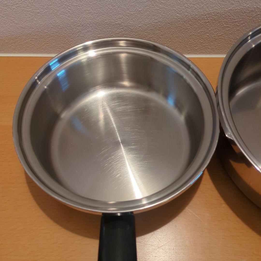 【みおんま】アムウェイ大中小ソースパン　ステンレス片手鍋3個セット